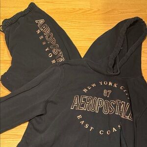 Aeropostale Black Graphic Hoodie and Joggers